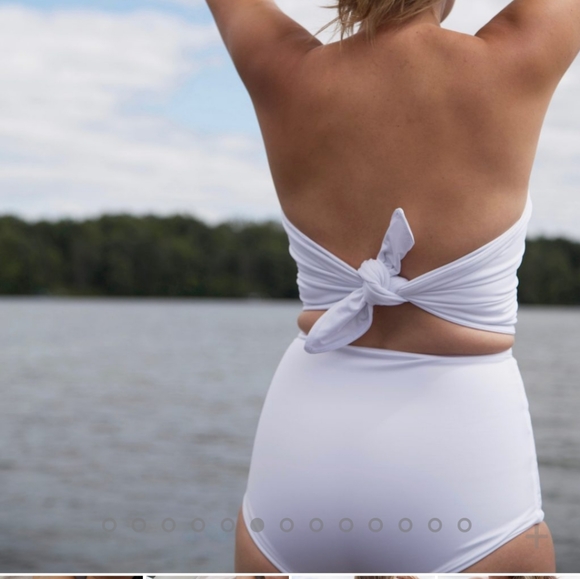 Hackwith Design House Bandeau Tie Top, jcrew swimsuit, anthropologie swimsuit - Picture 6 of 9